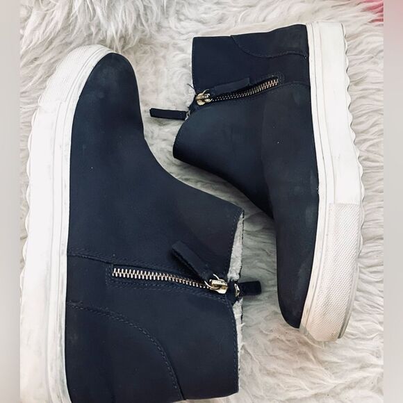 J Slides Poppy Ankle Boots Navy Nubuck Waterproof Size 9 - Picture 3 of 8